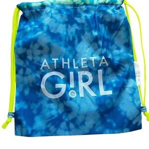 Athleta Girl Blue Tie-Dye Drawstring Lightweight Backpack Bag